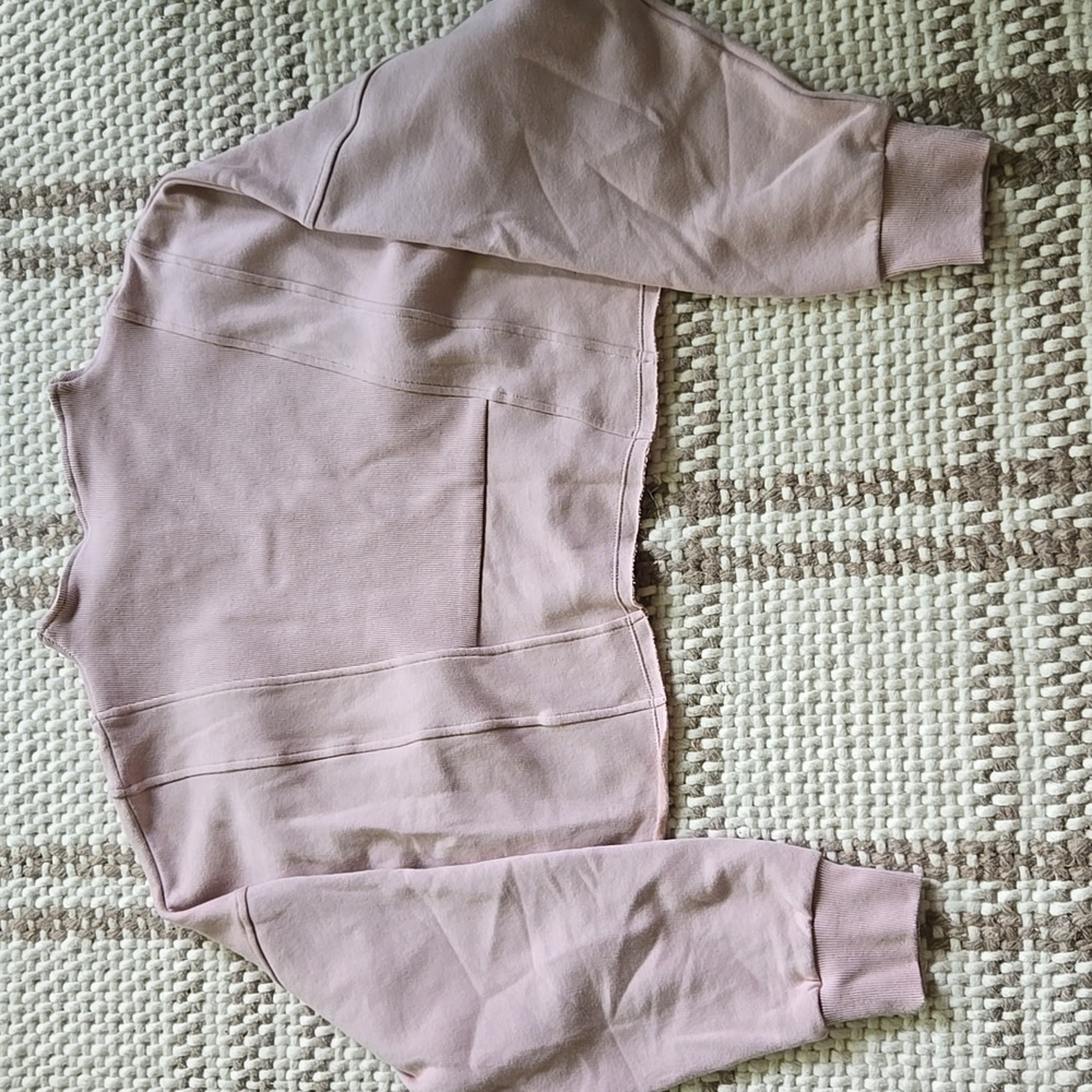 Buffbunny Berry Ice Pink Threads Cropped Sweatshirt with Zip Neck medium - Picture 3 of 4